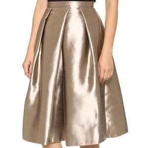 Tibi New York Metallic Gold A-line Skirt